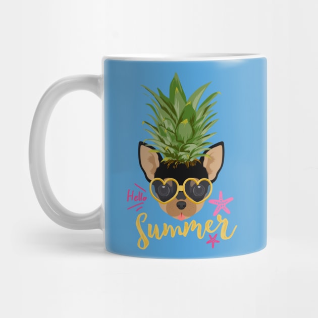 Funny Pineapple Shirt Happy Summer Vacation, Dog Lover Chihuahua by Happy Lime